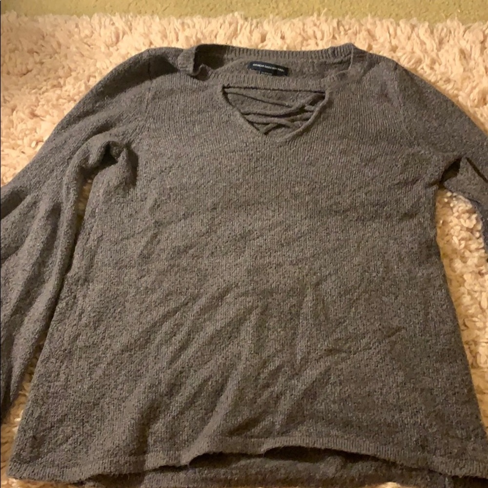american eagle dark purple sweater